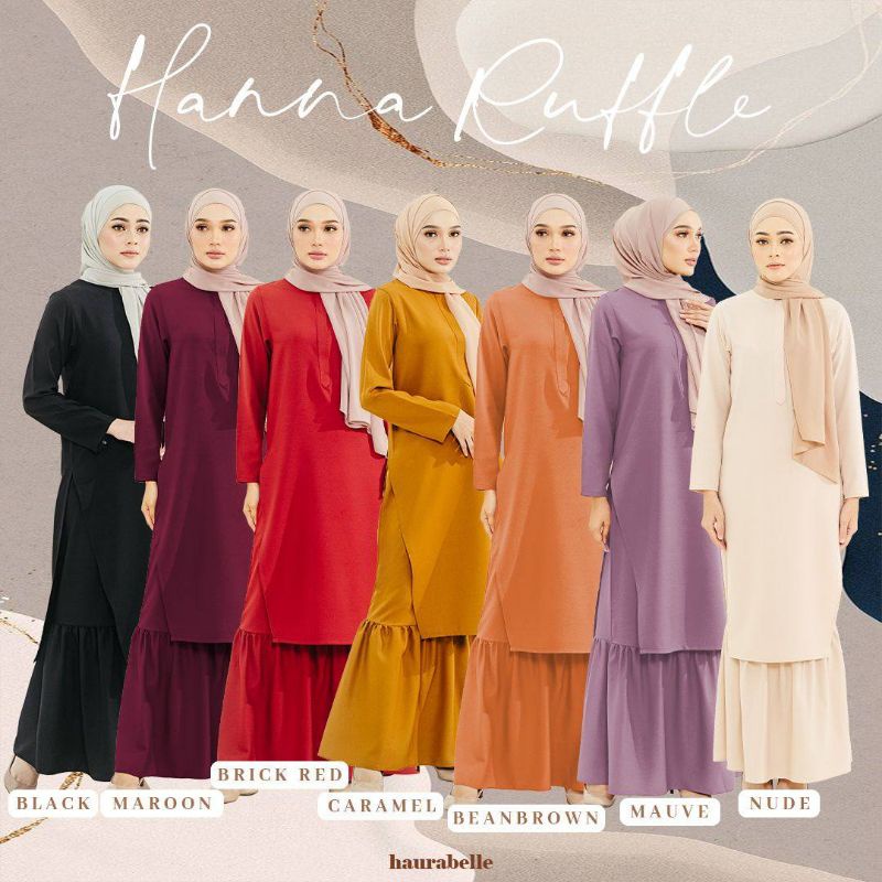 Hanna Ruffle Baju Kurung Raya by Haurabelle | Shopee Malaysia