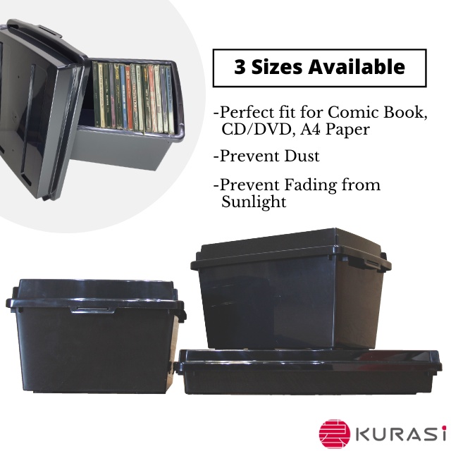 KURASi Small Storage Box for Comic Book & CD DVD & A4 Paper Document ...