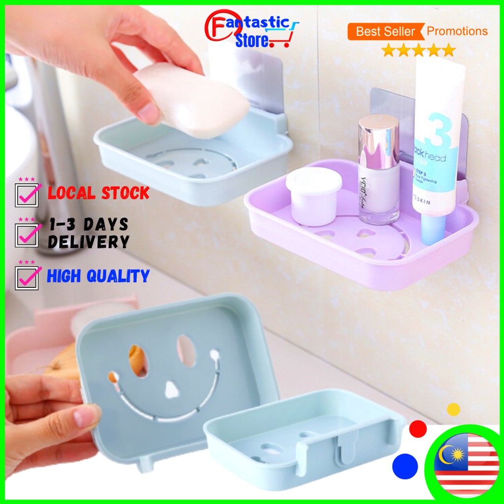 Bathroom Storage & Shelves Soap Rack Hook Holder Rak Bekas Sabun ...