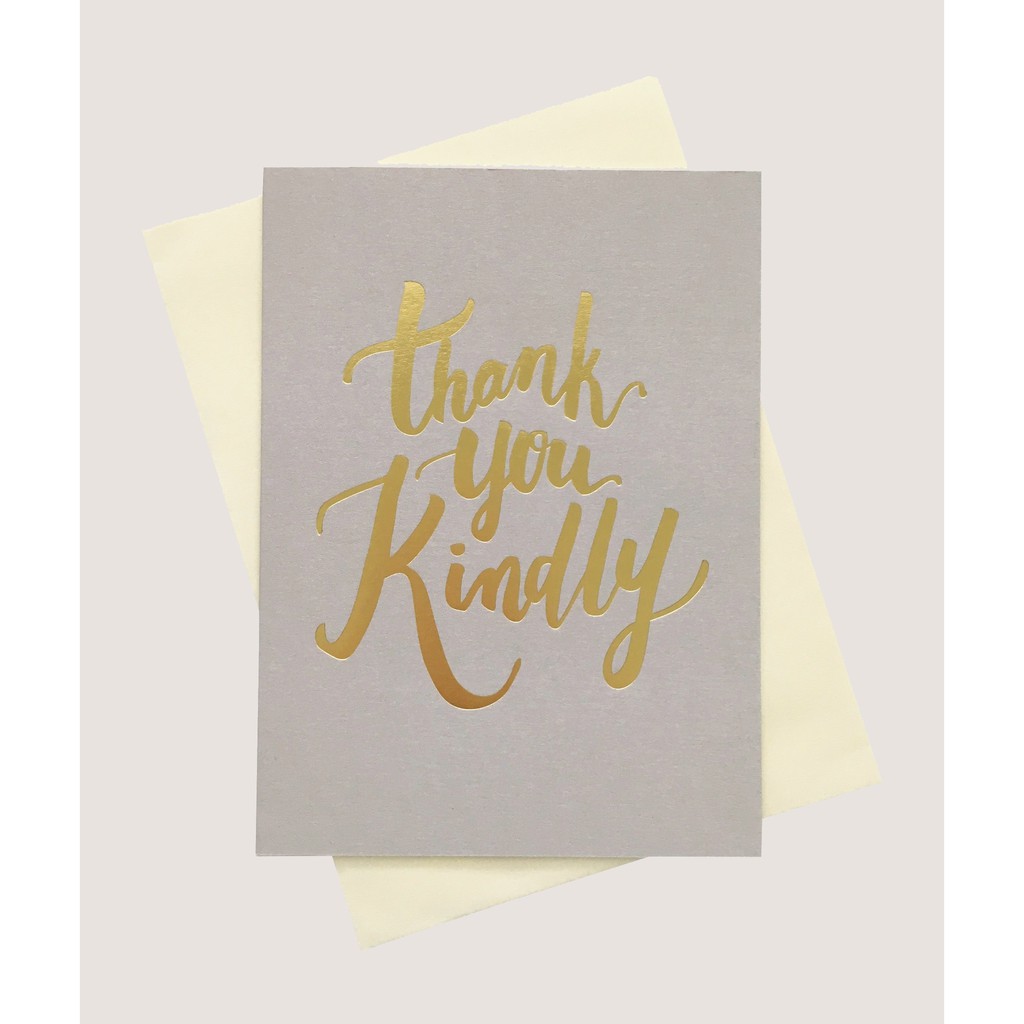 PAPERGEEK.CO Gold Foil Stamping Thank You Greeting Card | Thank You
