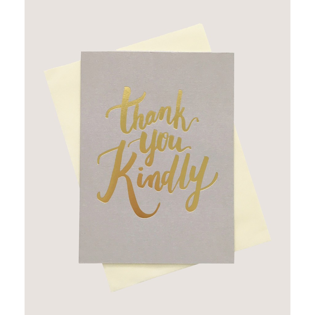 PAPERGEEK.CO Gold Foil Stamping Thank You Greeting Card | Thank You ...