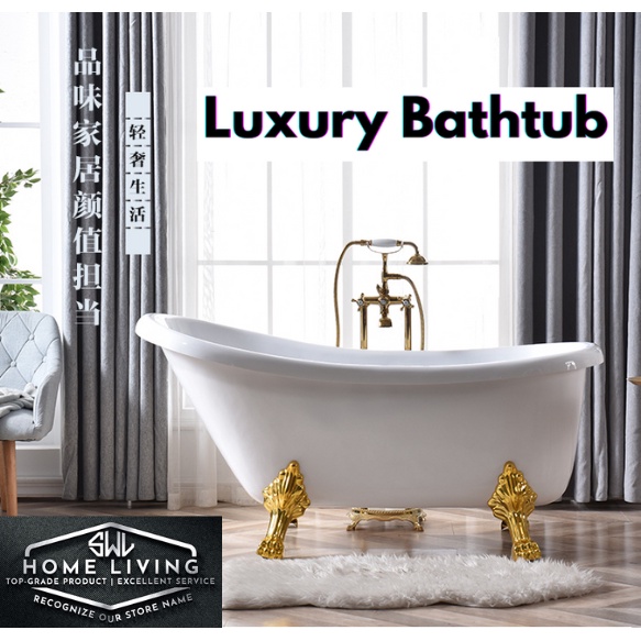Luxury Acrylic Bathtub Freestanding Standalone Imperial Tiger Leg Acrylic Home Free Standing