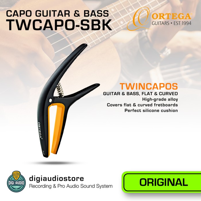 Guitar & Bass Capo Acoustic Guitar Clamp ORTEGA TWCAPOSBK Flat Curve