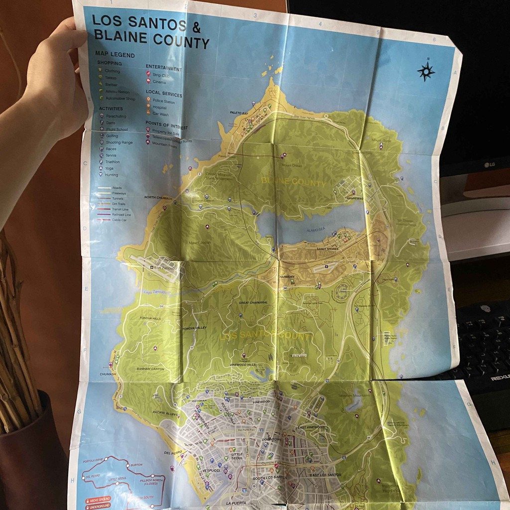 Map Of GTA 5 Los Santos Blaine County Shopee Malaysia