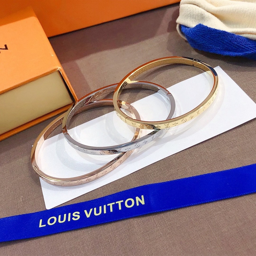 Korean LV Bracelet Titanium Steel Letter Louis Vuitton Bangle uple