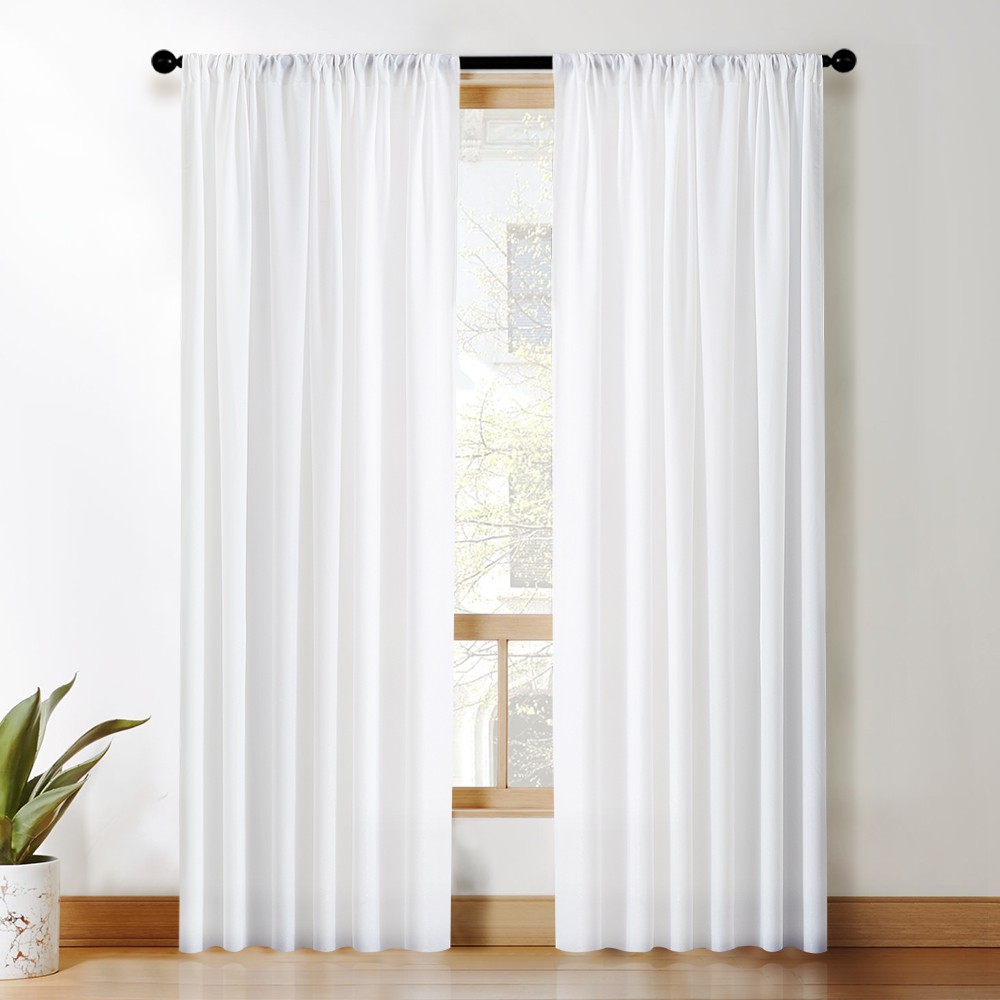 Pure White Tulle Sheer Curtain Living Room Bedroom Window Voile Home ...