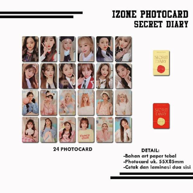24 Pcs IZ*ONE Secret Diary 55x85mm Art Paper Laminated
