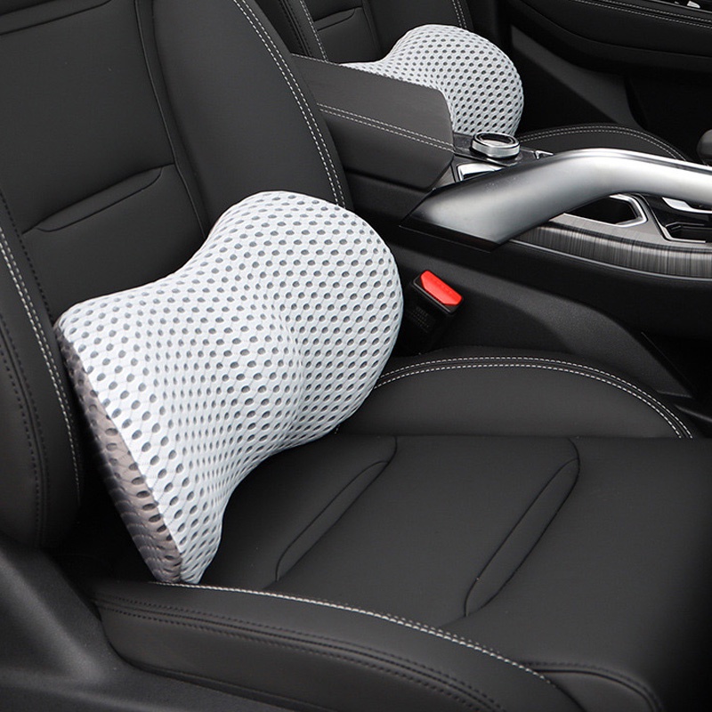 Mesh Car Pillow Lumbar Support Pillow Car Seat Waist Cushion Protect Spine  Vertebral Low Back Cushion