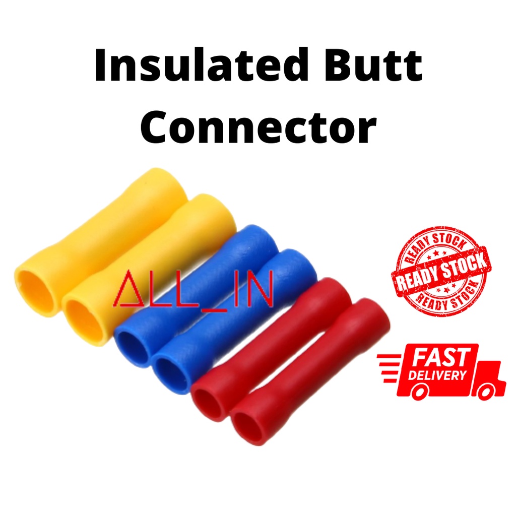BF1.25 / BF2 / BF5.5 Insulated Butt Connector Electrical Crimp ...