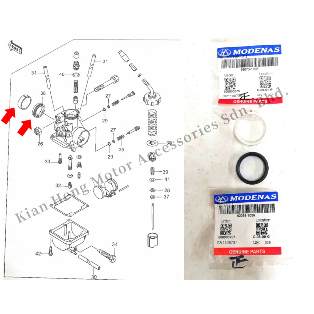 Modenas Dinamik Seal & Insulator Carburetor SET Shopee Malaysia