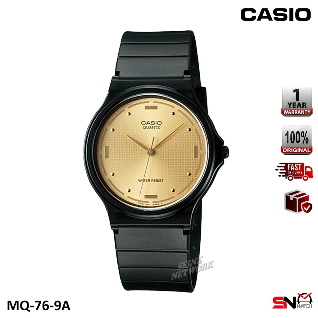Casio MQ 76 Small Size Quartz Analog Black Resin Band Unisex Kid s Watch Jam Tangan Budak Shopee Malaysia