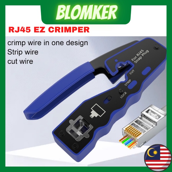 RJ45 Crimp Tool Pass Through Crimper for Crimping Cat8/7/6/5 Cat5e ...