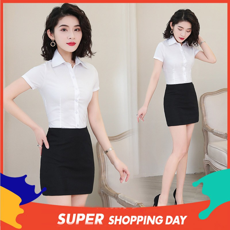 Women Business Skirt OL Formal Set Short Office Business Black Bottom