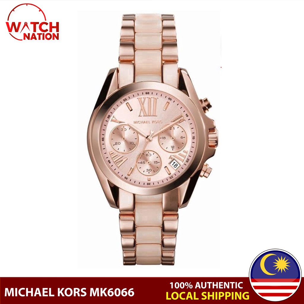 Original 2 Years warranty MICHAEL KORS MK6066 Rose Dial Rose Gold tone Watch