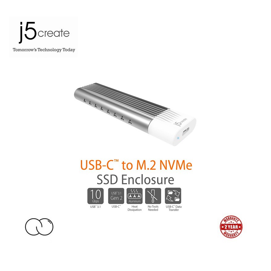 j5create  JEE256 USB-C™ to M.2 NVMe SSD Enclosure