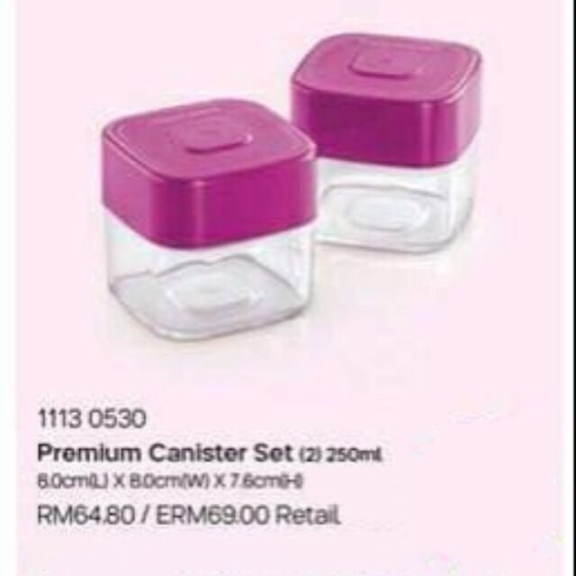 TUPPERWARE Premium Canister Set (2) 250ml | Shopee Malaysia