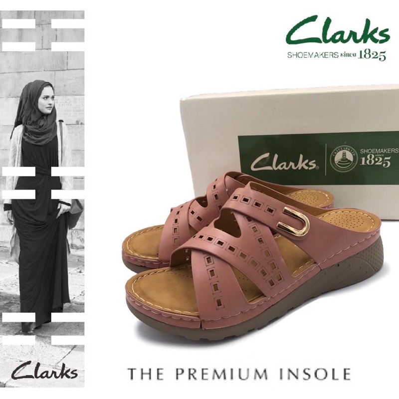 Clarks Women Deluxe Comfort Wedges Sandals Premium Quality Sandal Wanita Clarks