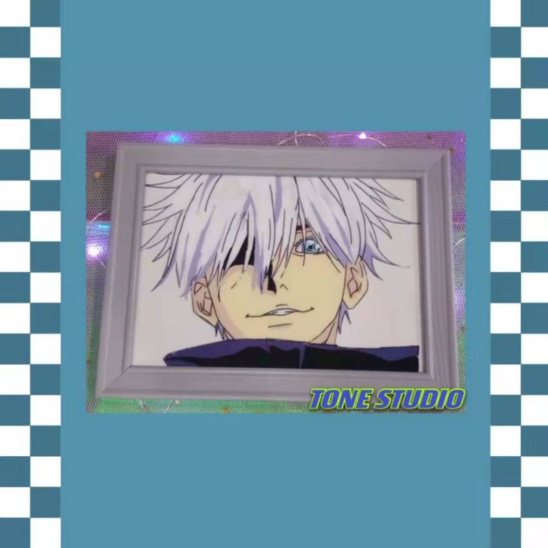 Painting Anime Gojo Satoru With Frame (Ready Stock) | Shopee Malaysia