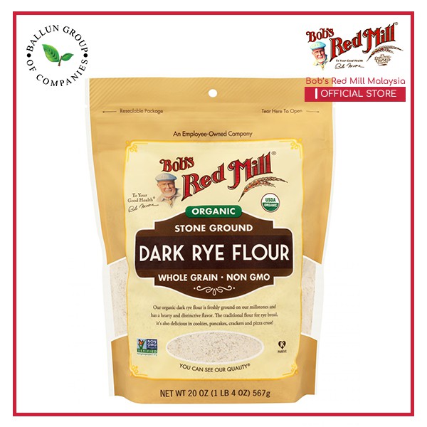 Bob's Red Mill 100% Organic Whole Grain Dark Rye Flour 567g | Shopee