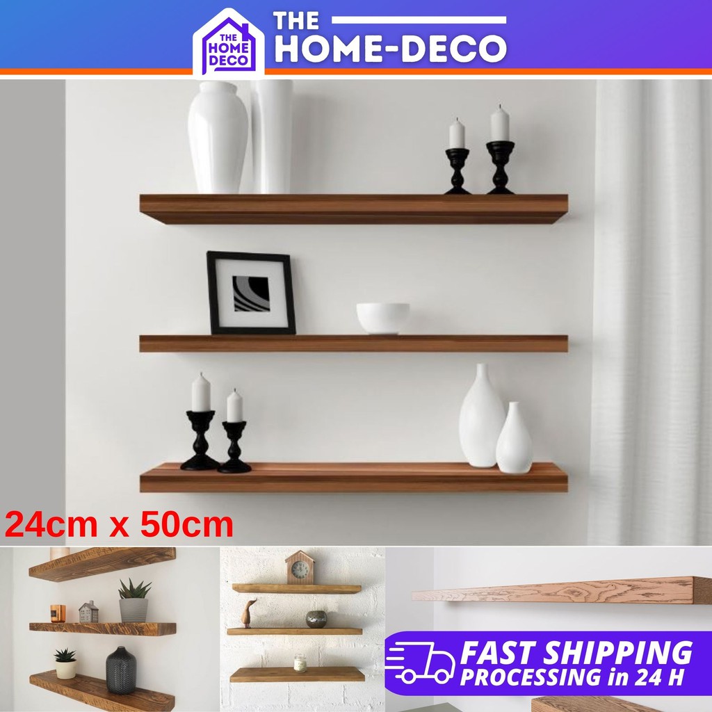 Diy Floating Wall Shelf 30cm / 50cm White Black Cream Chocolate Color ...