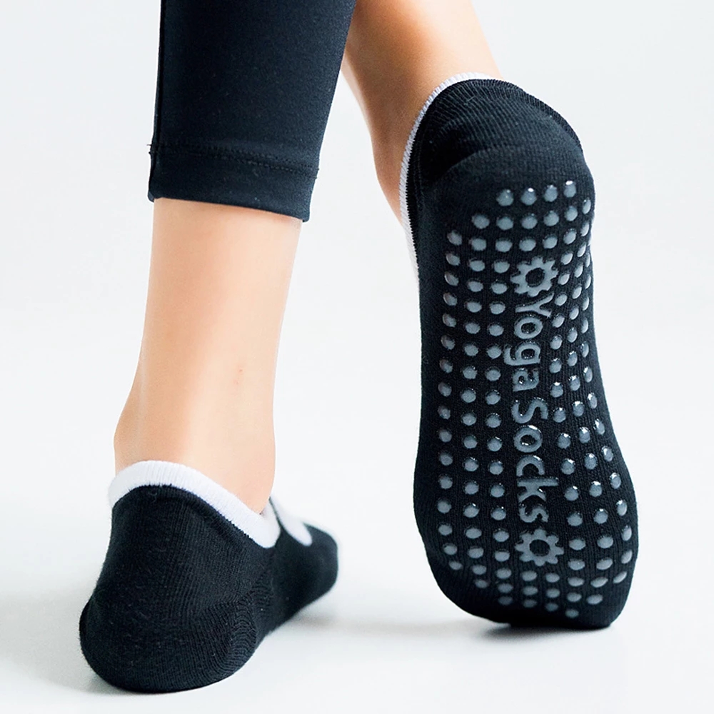 Non-Slip Yoga Socks with Grip Women Girls Toeless Anti-Skid Socks Shoes  Sole for Dancing