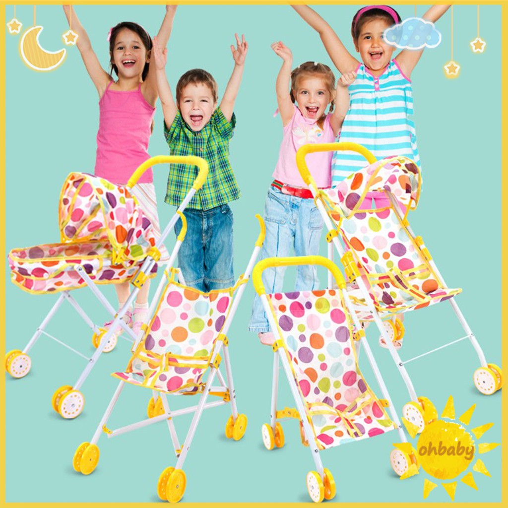 [perfkfcMY] Lovely Baby Doll Pushchair with Hood Foldable Baby Doll