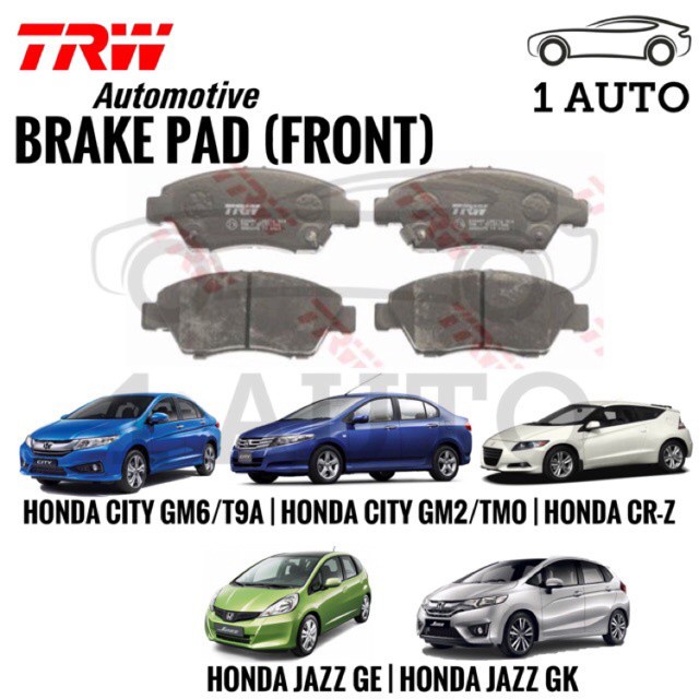TRW FRONT BRAKE PAD HONDA CITY TMO GM2 GM6 200918, JAZZ GK5 201418