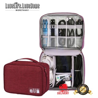 Tempat bekas simpan charger wayar telefon Travel Gadget Beg holiday  Organizer USB Storage Bag Cable bercuti khemah toto