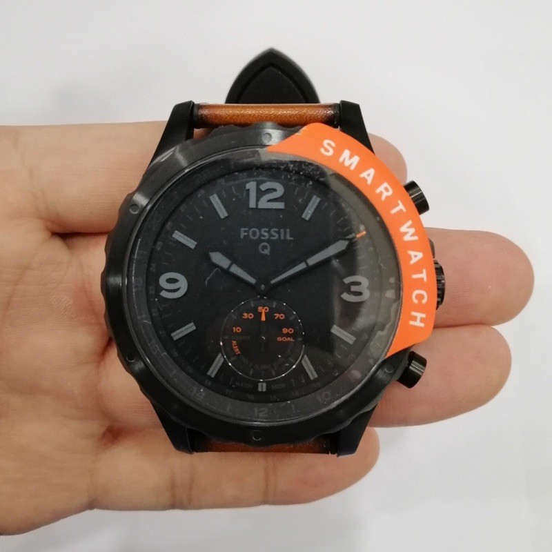 Fossil q nate leather hybrid outlet smartwatch