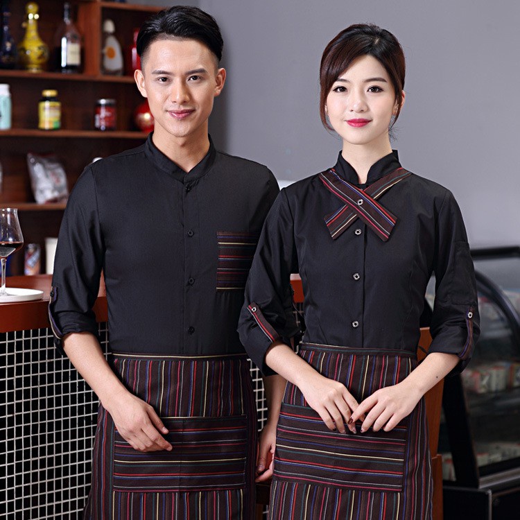 Restaurant Waiter Uniform include Apron Coffee Shop Waitress Cook