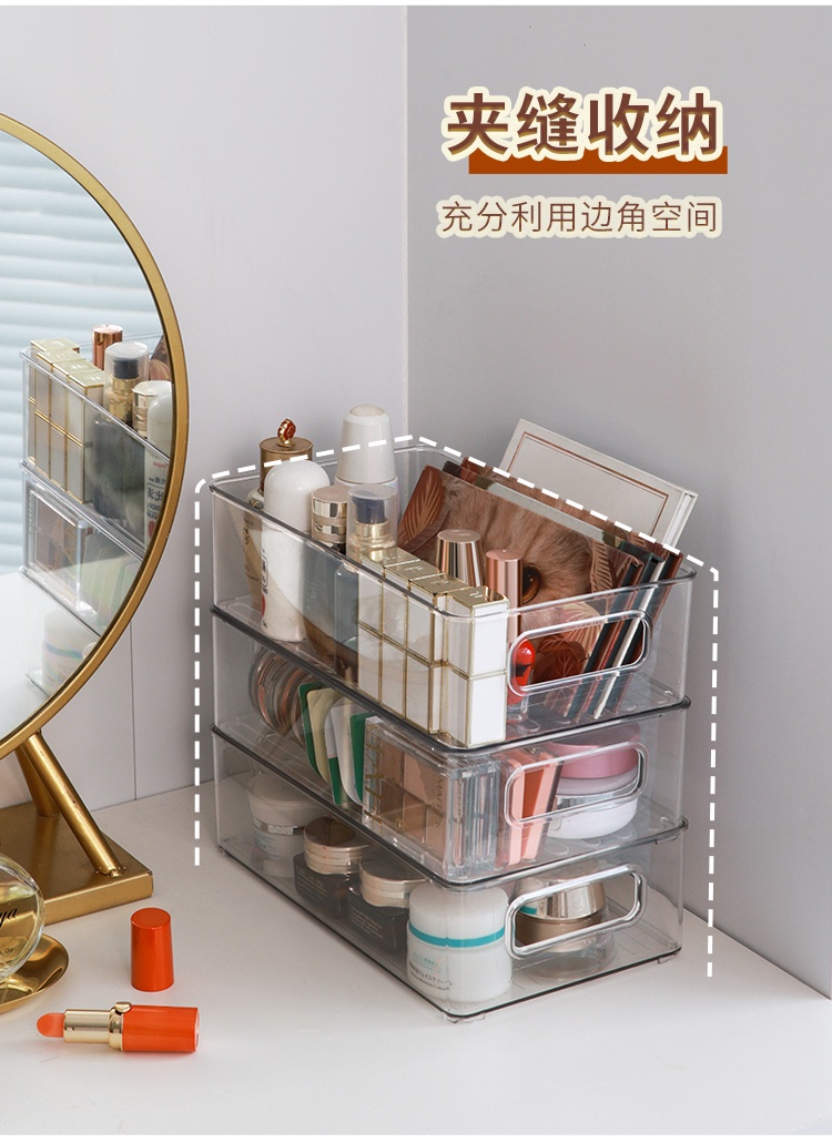 Storage Box Organizer Transparent Mask Stackable Makeup Hairclip ...
