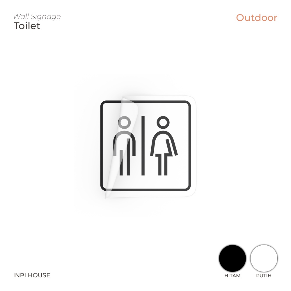 Toilet sticker - restroom sign sticker - toilet marker - sticker - wall ...