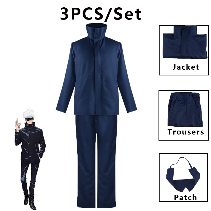 Hot Anime Jujutsu Kaisen Cosplay Costumes Gojo Satoru Clothes Set ...