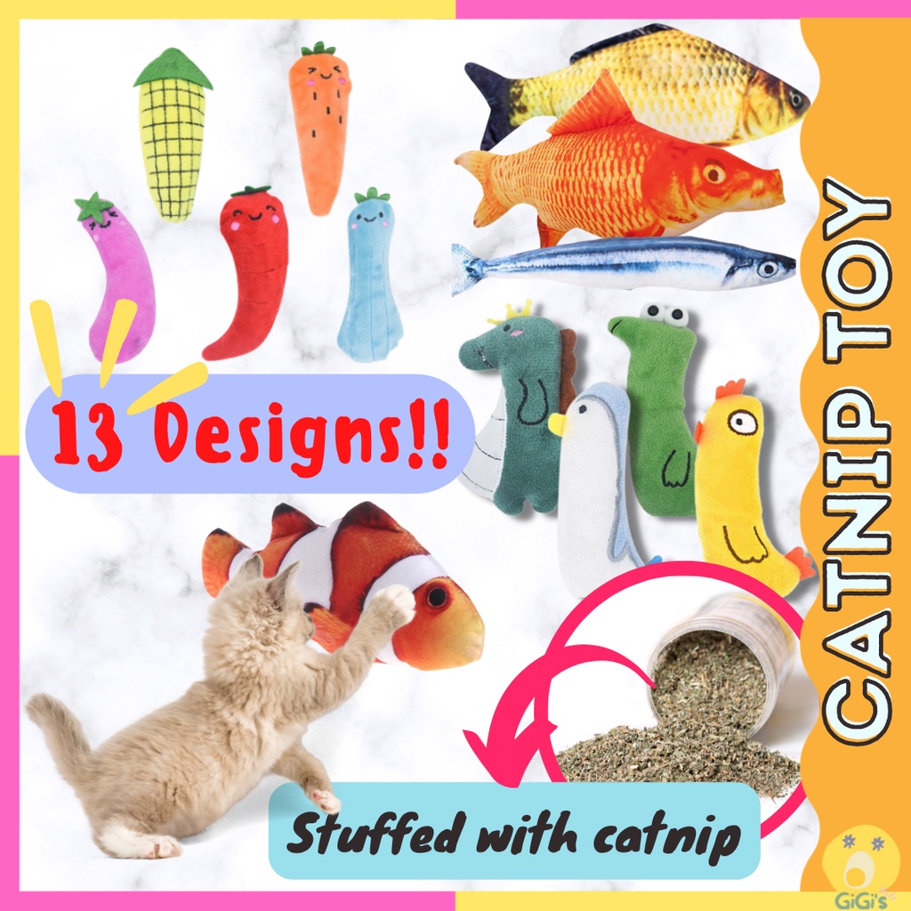 Cat fish toy with catnip best sale