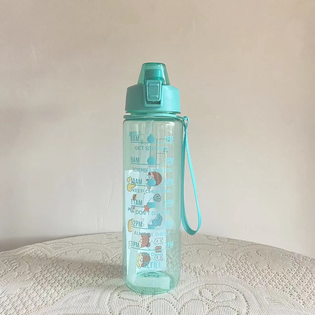 1000ml Large Capacity Sport Water Bottle With Straw Cute Water Bottle