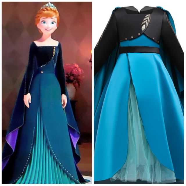 Princess Anna Elsa Frozen 2 Long Sleeve Birthday Wedding Dress Coste  Cosplay | Shopee Malaysia