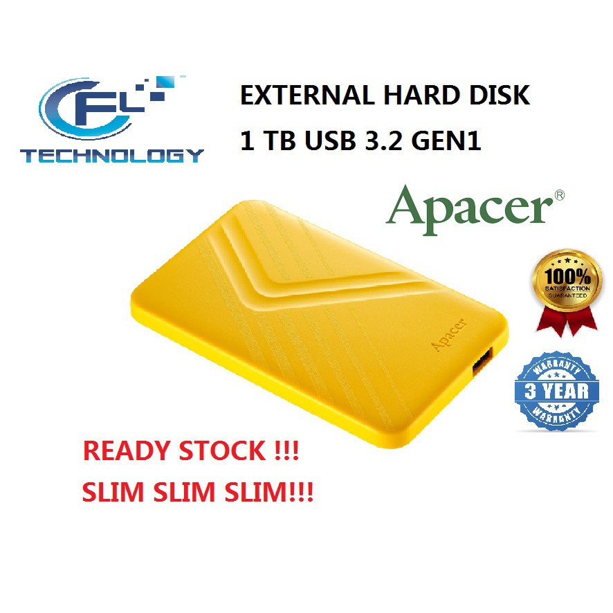 APACER PORTABLE HARD DISK 1TB USB 3.2 GEN1 (EXTERNAL STORAGE) | Shopee ...