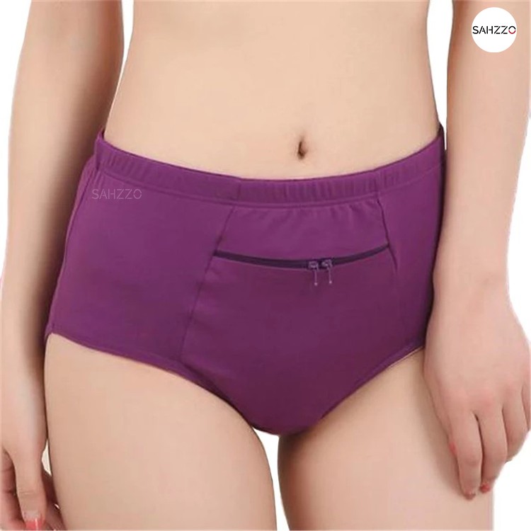 Women's Zip Pocket Underwear Plus Size Briefs 1950 大码女士拉链口袋内裤 Seluar Dalam  Wanita Gadis Panties