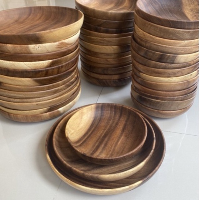 KAYU Teak Wood Bowl Diameter 20 - 30cm / Wooden Bowl | Shopee Malaysia