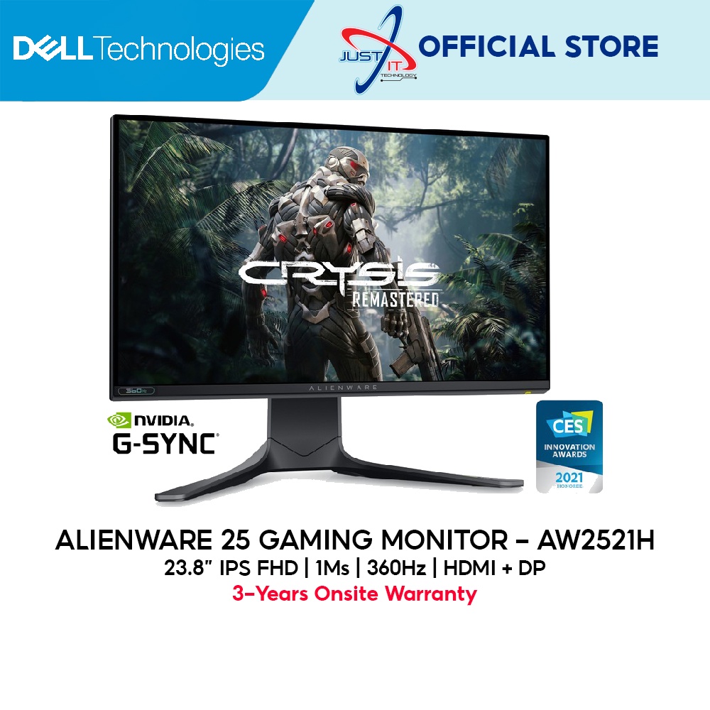 Alienware AW2521H 24.5 Inch Full HD (1920x1080) Gaming Monitor, 360Hz, Fast  IPS, 1ms, NVIDIA G-SYNC, 99% sRGB