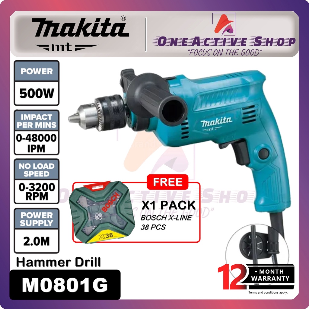 MAKITA Hammer Drill 500W M0801B - 1 Year Warranty ( MAKITA IMPACT DRILL ...