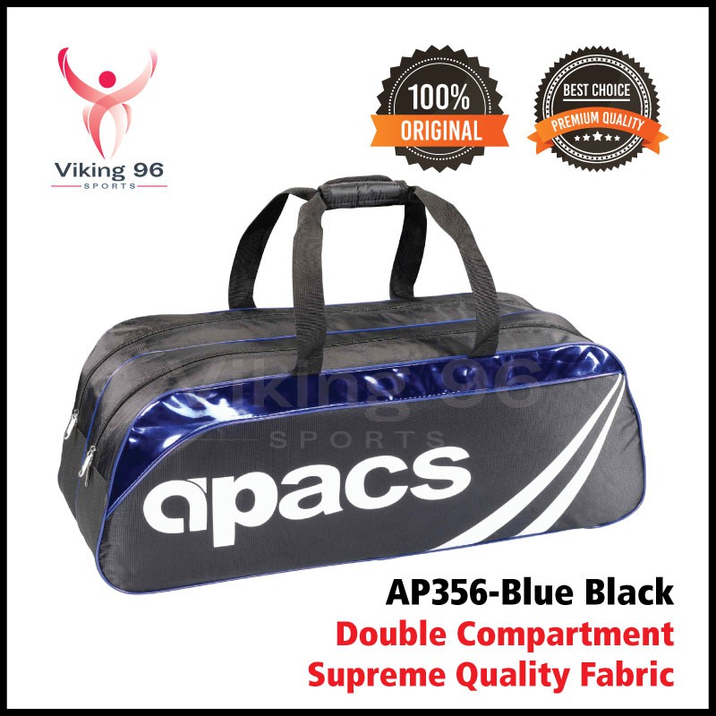 APACS Double Compartments Double Zips Badminton Racket Bag AP356 Blue ...