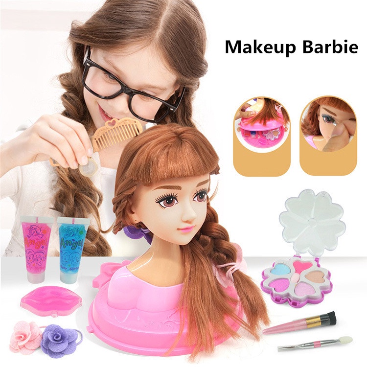 Barbie doll hairstyle and sales makeup