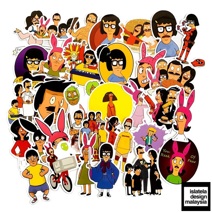 34pcs BOB's Burgers animation series Vinyl Decal graffiti STICKERS bomb ...