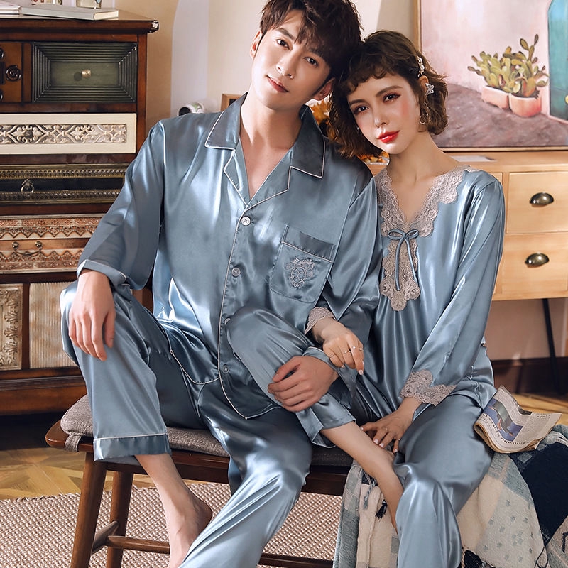 ON SALE!!! Satin sleepwear for men Casual Ice Silk Pajamas Top