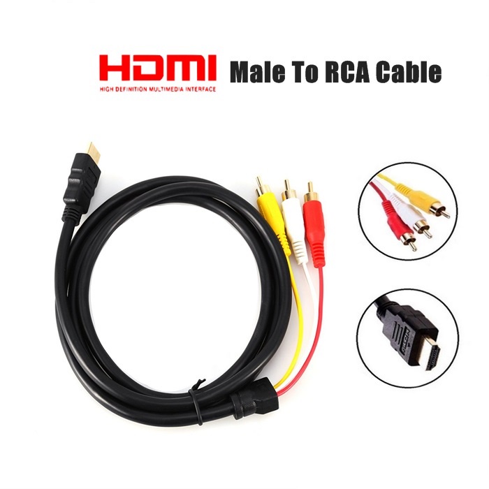 HDMI to RCA Cable 1080P 5ft HDMI Male to 3-RCA Video Audio AV