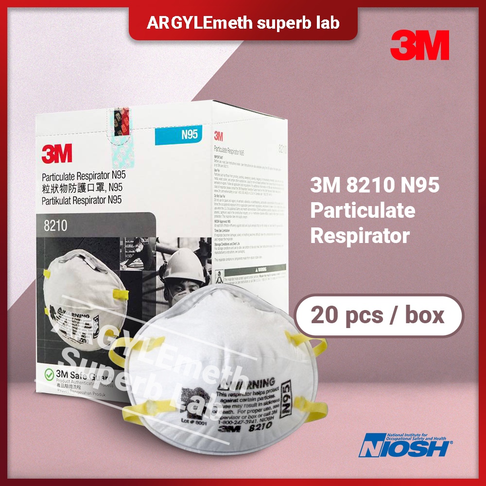 3M 8210 N95 face mask 口罩 (20 pieces) [100% Original] Approved by NIOSH ...