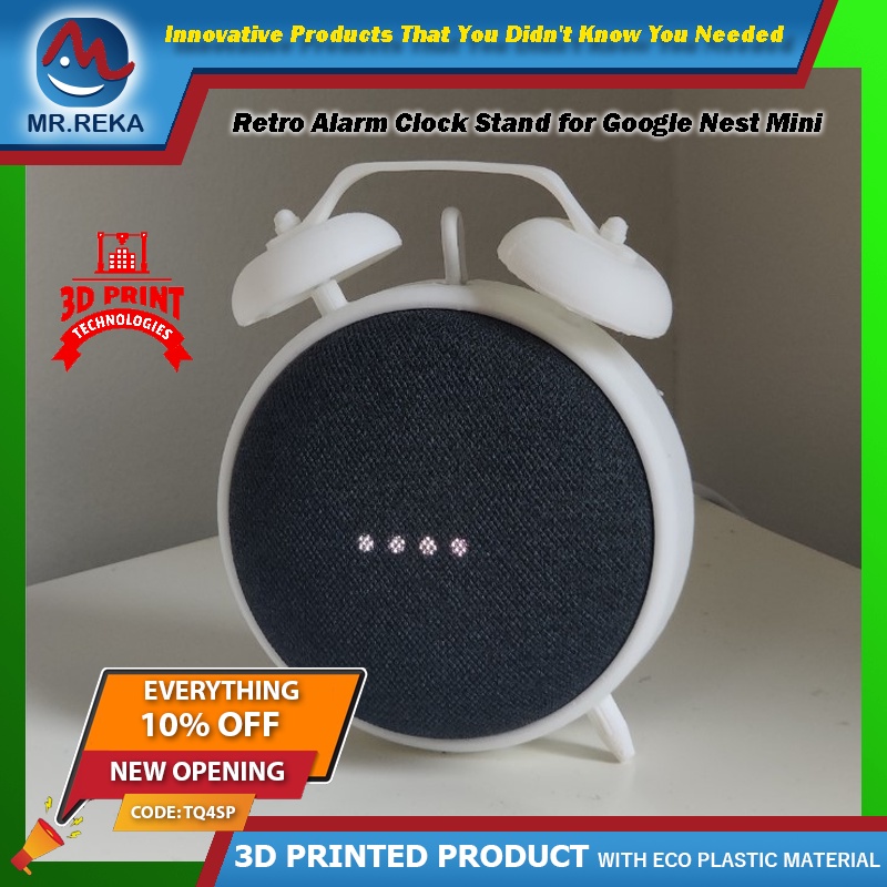 Retro Alarm Clock Stand for Google Nest Mini V2 - 3D Printed | Shopee ...