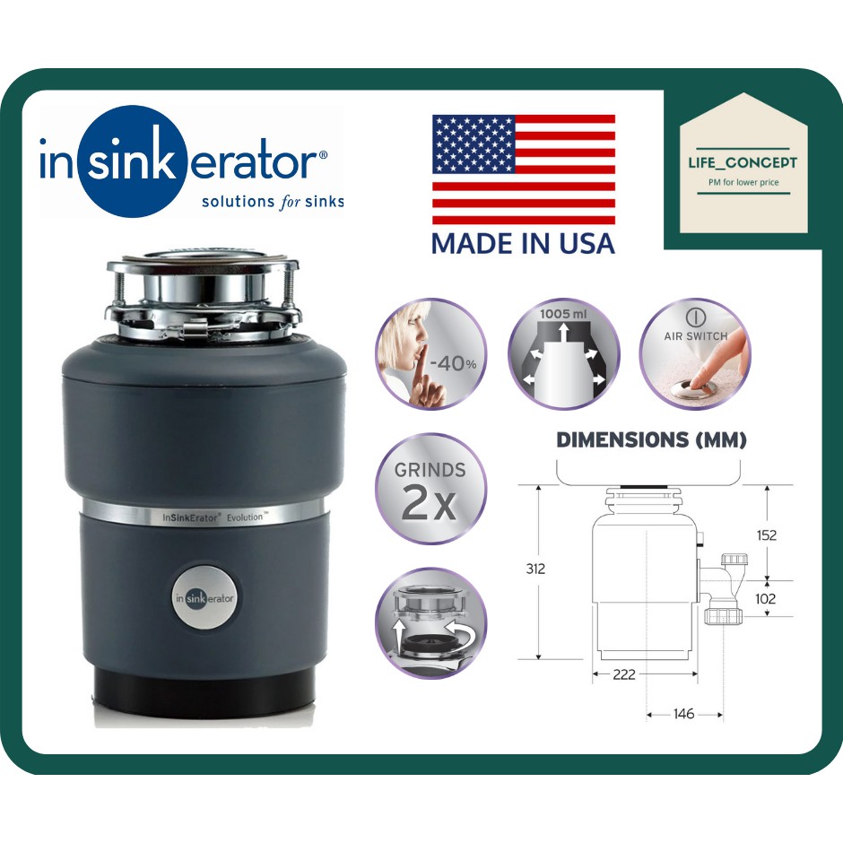 InSinkErator ISE Evolution100 Food Waste Disposer ISE Evolution 100 0 ...