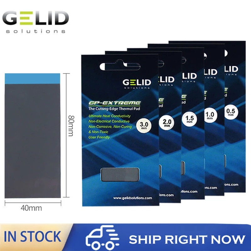 Gelid Solutions GP Extreme 12W thermische pad uitstekende warmtegeleiding. Ideale spleetvuller. Eenvoudige installatie, 1.0 (2 stuks